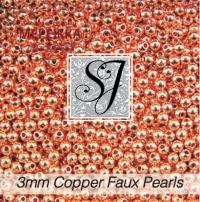 Фото SJ Designs Faux Pearls, 3 mm Round COPPER