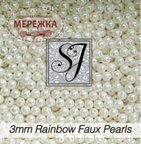 Фото SJ Designs Faux Pearls, 3 mm Round RAINBOW