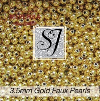 Фото SJ Designs Faux Pearls, 3.5 mm Round GOLD