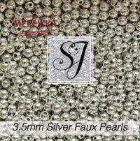 Фото SJ Designs Faux Pearls, 3.5 mm Round SILVER