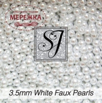 Фото SJ Designs Faux Pearls, 3.5 mm Round WHITE