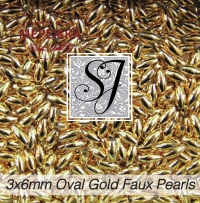 Фото SJ Designs Faux Pearls Oval 3*6 mm Gold