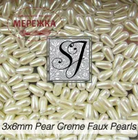 Фото SJ Designs Faux Pearls Pear 3*6 mm Creme
