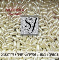 Фото SJ Designs Faux Pearls Pear 3*6 mm Creme