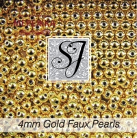 Фото SJ Designs Faux Pearls, 4 mm Round GOLD