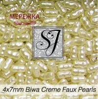 Фото SJ Designs Faux Pearls Biwa 4*7 mm Creme