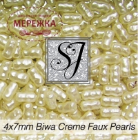 Фото SJ Designs Faux Pearls Biwa 4*7 mm Creme