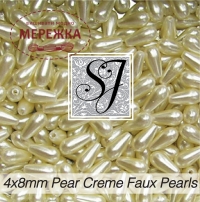 Фото SJ Designs Faux Pearls Pear 4*8 mm Creme