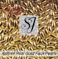 Фото SJ Designs Faux Pearls Pear 4*8 mm Gold