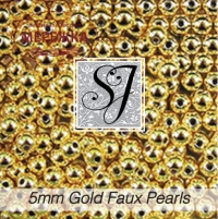 Фото SJ Designs Faux Pearls, 5 mm Round GOLD