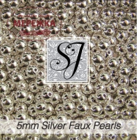 Фото SJ Designs Faux Pearls, 5 mm Round SILVER