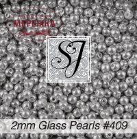 ФотоSJ Designs Glass Pearls, 2 mm Ant.Silver Luster - package of 50 #409