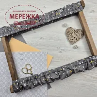 Фото JustCraft чохол для рами Арабеска (32 см) (квіти на сірому)