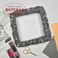 Фото JustCraft чохол для Q-snap 20*20 см. (квіти на сірому)