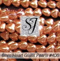 ФотоSJ Designs Heart Glass Pearls, 6 mm Copper Luster #406