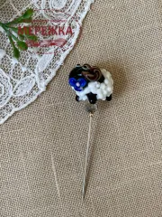 Фото Hobby Bee Голка-пін Баранчик з синьою квіткою