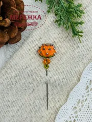 Фото Hobby Bee Голка-пін Помаранчева хризантема