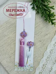 Фото Hobby Bee Набір китичка та голка-пін, Рожево-бузкові квіти