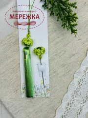 Фото Hobby Bee Набір китичка та голка-пін, Салатові квіти