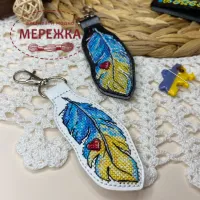 Фото Набір для вишивання хрестиком Сузір'я Єдинорога "Пір'ячко" на білому 1020