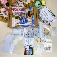 Фото Набір для вишивання хрестиком Сузір'я Єдинорога Весняний янгол (прозора з гнучкого пластика+підставка) 1053