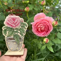 Фото Набір для вишивання хрестиком Kingdom of Handmade по дереву Троянда FL-02