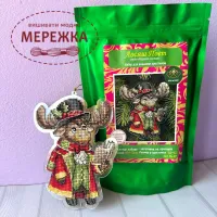 Фото Набір для вишивання хрестиком Kingdom of Handmade на прозорій основі. Лосяш Поет RL-07