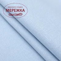 Фото Домоткане полотно Коломбіна льон/бавовна, колір Холодний блакитний