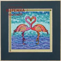 Фото Набір  для вишивання у змішаній техніці Mill Hill Flowering Flamingos LB14-2514