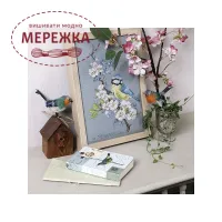 Фото Les Brodeuses Parisiennes Схема Etude a la Mesange bleue+тканина EMLL/CRE