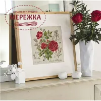 Фото Les Brodeuses Parisiennes Схема Etude a la rose "Duc de Wellington"+тканина, пришивний шарм