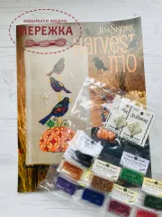 Cхема для вишивання JimShore Harvest Trio + бісер та гудзики JSP002E фото