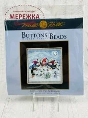 Фото Набір для вишивання в змішаній техніці Mill Hill Грайливі пінгвіни MH14-1832