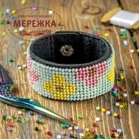 Фото Набір для вишивання бісером WonderlandCrafts браслета на штучній шкірі FLBB-105