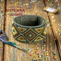 Фото Набір для вишивання бісером WonderlandCrafts браслета на штучній шкірі FLBB-110