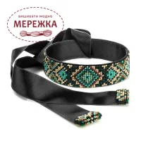 Фото Набір для вишивання бісером WonderlandCrafts Чокер на штучній шкірі FLBB-144