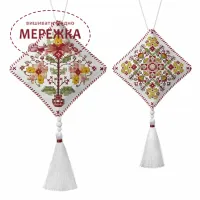 Фото Набір для вишивання хрестиком WonderlandCrafts Етно-підвіска  на штучній шкірі FLHL-118