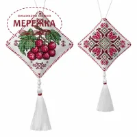 Фото Набір для вишивання хрестиком WonderlandCrafts Етно-підвіска  на штучній шкірі FLHL-119