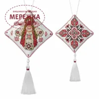 Фото Набір для вишивання хрестиком WonderlandCrafts Етно-підвіска  на штучній шкірі FLHL-115