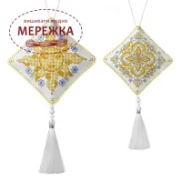 Фото Набір для вишивання хрестиком WonderlandCrafts Етно-підвіска  на штучній шкірі FLHL-116