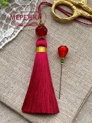 Фото Hobby Bee Набір китичка та голка-пін, Гранат