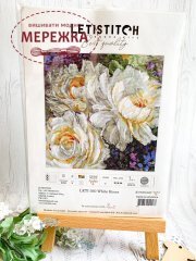 Фото набір для вишивання Білі троянди