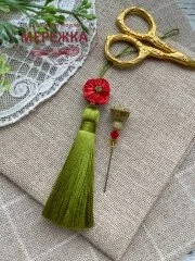 Фото Hobby Bee Набір китичка та голка-пін, Мак та маківка