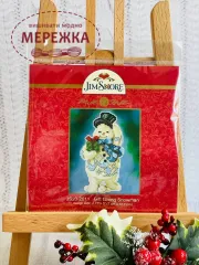 Фото набір для вишивання МіллХілл Сніговик з подарунком