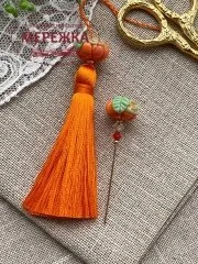 Фото Hobby Bee Набір китичка та голка-пін, Помаранчеві гарбузи