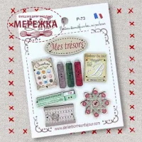 Фото Atelier Bonheur du jour Набір дерев'яних ґудзиків P-73