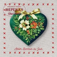 Фото Atelier Bonheur du jour Гудзик Зелене серце PF-26