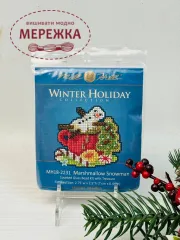 Фото Набір для вишивання у змішаній техніці Mill Hill Зефірний сніговик MH18-2231