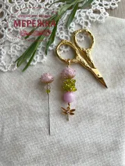 Фото Hobby Bee Набір маячок та голка-пін, Рожеве латаття з бабкою