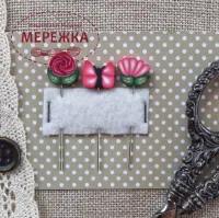 Фото Рахункові голки (піни) Puntinipuntini Pink Butterfly Small Pin Set